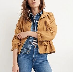 Madewell Tan Mustard Women's Southlake Military Jacket  (NO BELT) | Size M